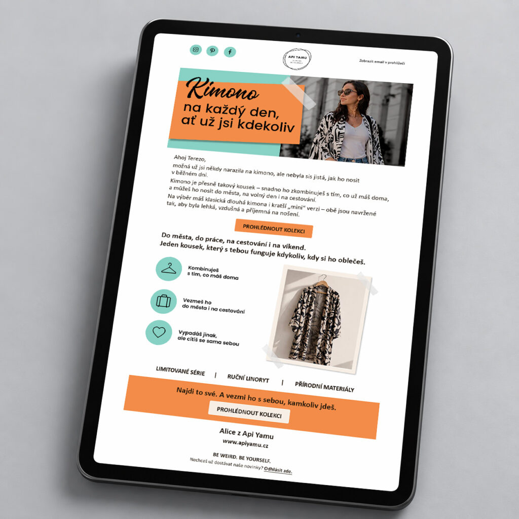 Návrh emailingu Api Yamu